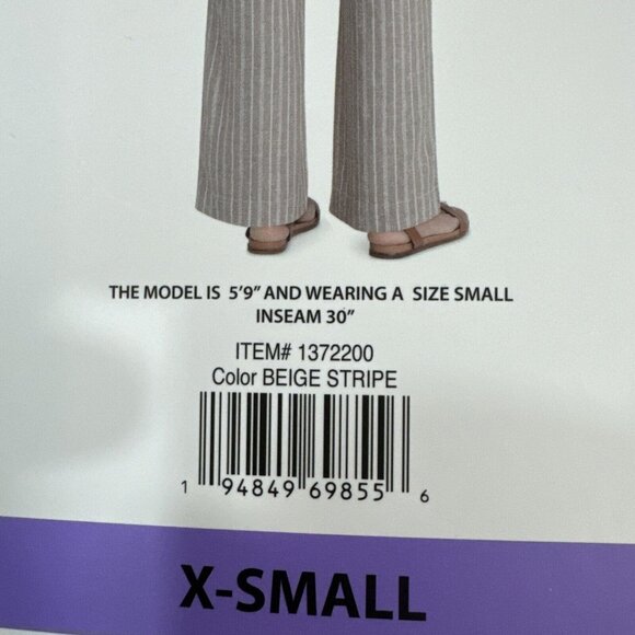 Briggs Ladies Pants XS Linen Blend Pull On Loose Fit White Tan Casual Career NWT - Picture 6 of 6